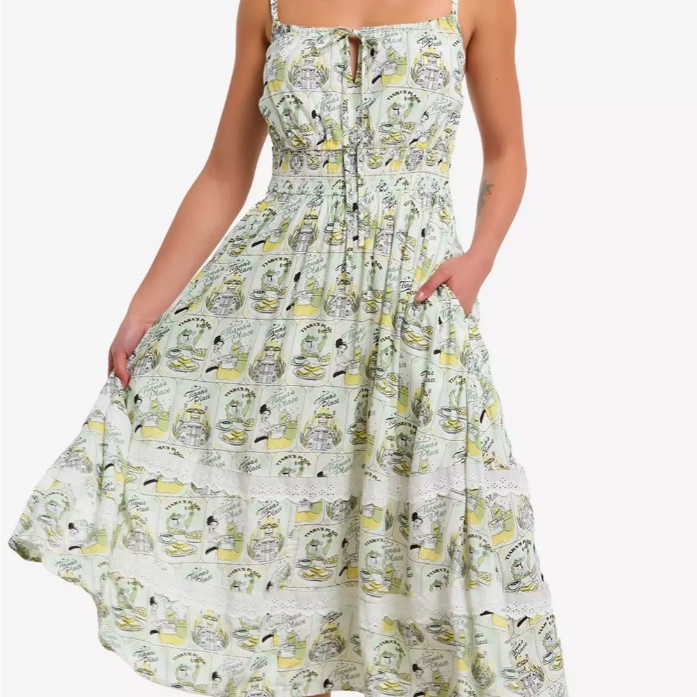 NWT Her Universe Disney The Princess And The Frog Vintage Print Midi Dress